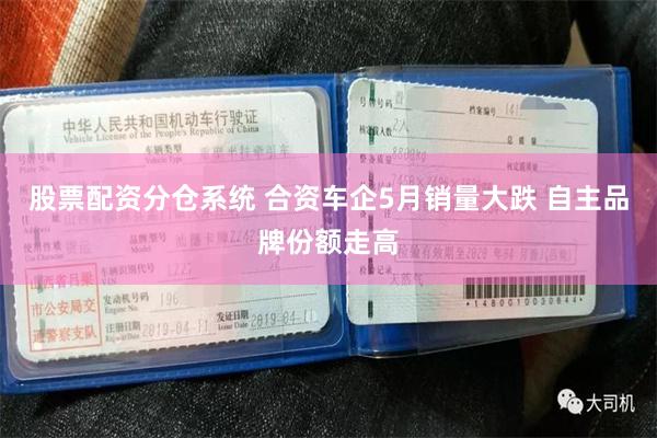 股票配资分仓系统 合资车企5月销量大跌 自主品牌份额走高