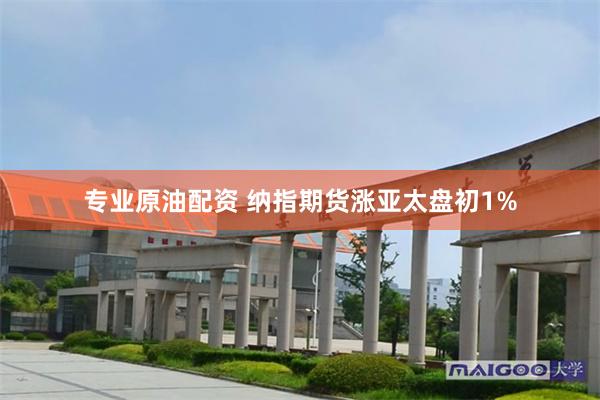 专业原油配资 纳指期货涨亚太盘初1%